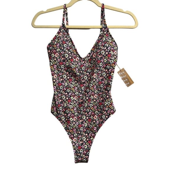 NWT Nana the Brand Anne V-neck floral one-piece Size XS - Picture 2 of 5